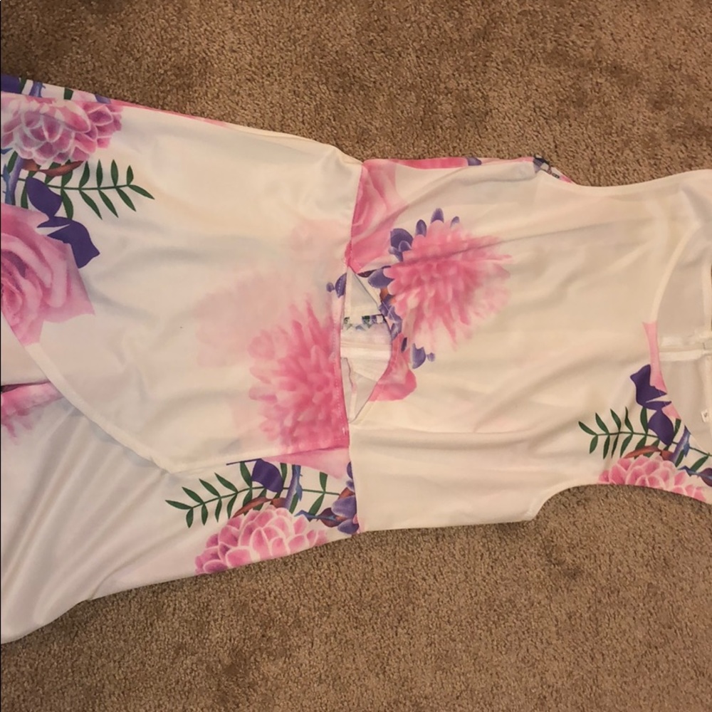 Flower romper with cut outs
